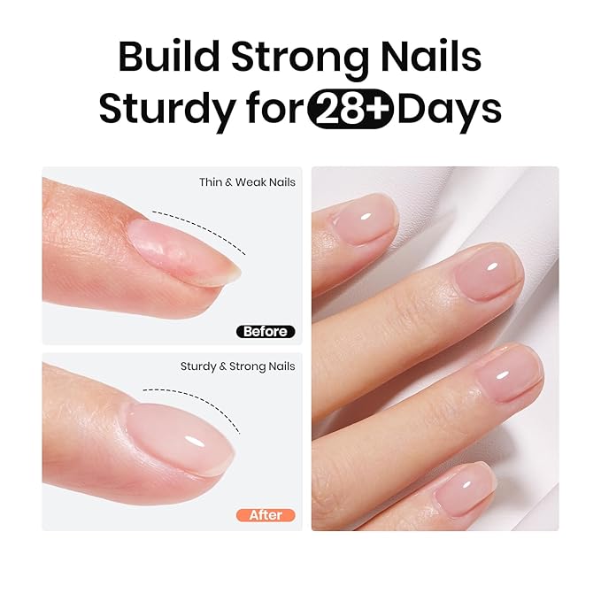 Beetles Rubber Base 15ml - Clear Color Base Builder Nail Gel for Nails Strengthening, Thickening and Sculpting, Soak Off UV LED Long Lasting