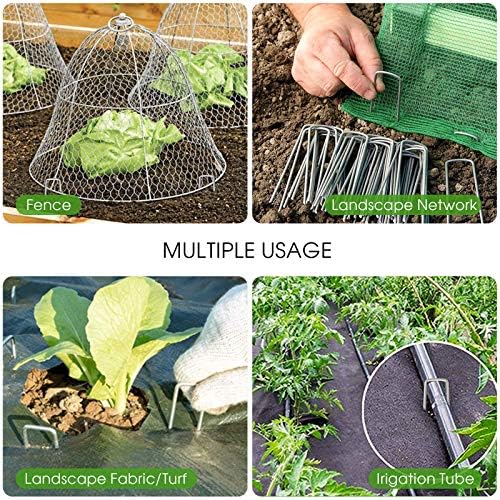 6 Inch Galvanized Landscape Staples Stakes, 25 50 100 PCS Anti-Rust Garden Staples Tent Ground Stakes U-Shaped Landscape Pins for Secure Lawn Fabric, Decoration (25, 6 Inch) - Image 5