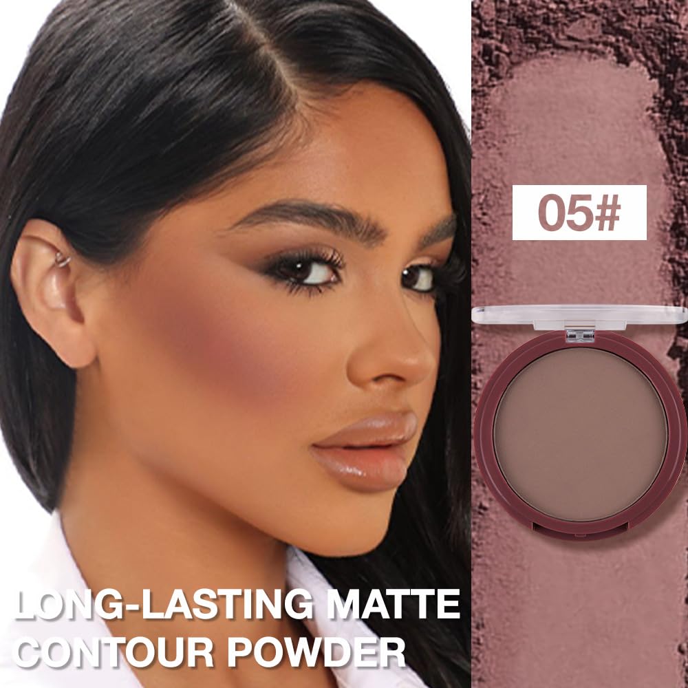 Natural Matte Dark Brown Cream Contour Palette – Lightweight, Blendable Monochrome Powder, Base for All Skin Tones, Face Makeup for Women & Men, Vegan, Cruelty-Free, Paleta de Contorno en Crema Mate