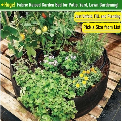 400 Gallon Big Raised Garden Bed Bag (70x24 inch) Large Plant Grow Bag for Tomato,Potato Planter,Herbs Veggies Planter,Flower Bed,Plant Container,Yard Waste,Lawn Debris,Leaf Bag with Gardening Gloves - Image 4
