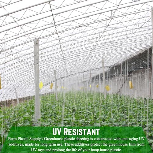 Farm Plastic Supply - String Reinforced 4 Year UV Resistant 10 mil Clear Greenhouse Plastic Sheeting - 4 Year UV Resistant Polyethylene Greenhouse Film, Hoop House Green House Cover (42' x 10') - Image 5