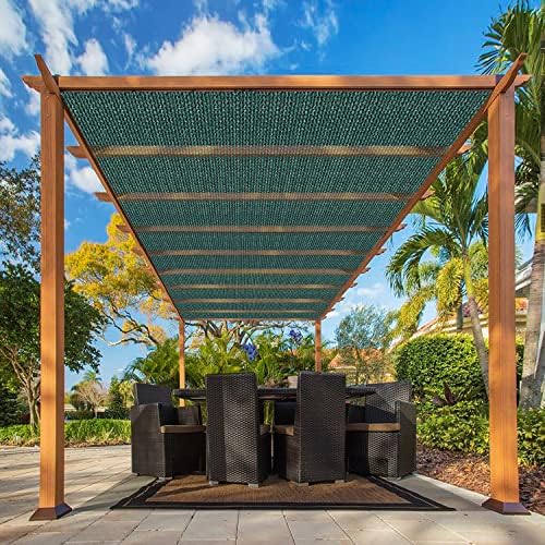 Ifenceview 4' x 63' Green Shade Cloth Fabric Mesh Net for Window Balcony Deck Patio Yard Pergola Gazebo Garden Bed - Image 7