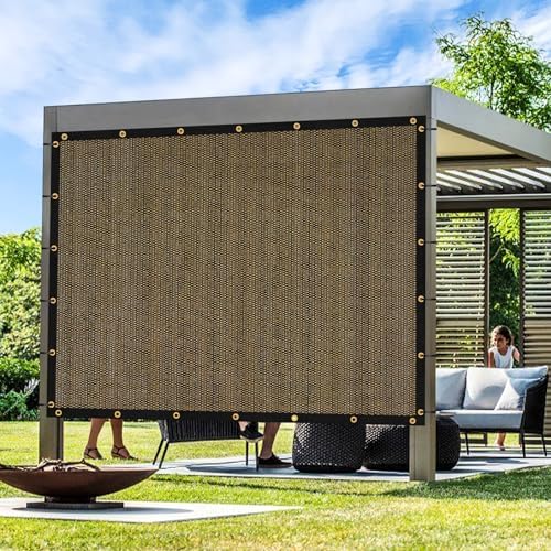 Artpuch Outdoor Pergola Shade Cover 10x10 FT Sun Shade Cloth with Grommets Mocha 90% UV Protection Canopy Patio Privacy Screen (Customized Available) by Artpuch