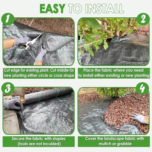 (6ft x 300ft Premium Heavy Duty Weed Barrier Fabric for Landscaping, Farming, Gardening and Agriculture. Durable Woven Landscape Fabric and Suitable Ground Cover - Image 6