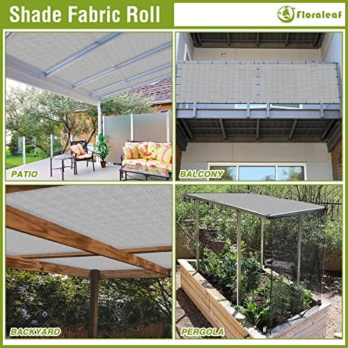 8'×9' Sun Shade Cloth Outdoor 95% UV Block Sunblock Shade Cover Fabric Roll Privacy Screen Fence for Pergola, Carport, Patio, Deck, Awning, Garden, Yard, Balcony, Backyard, Light Gray - Image 5