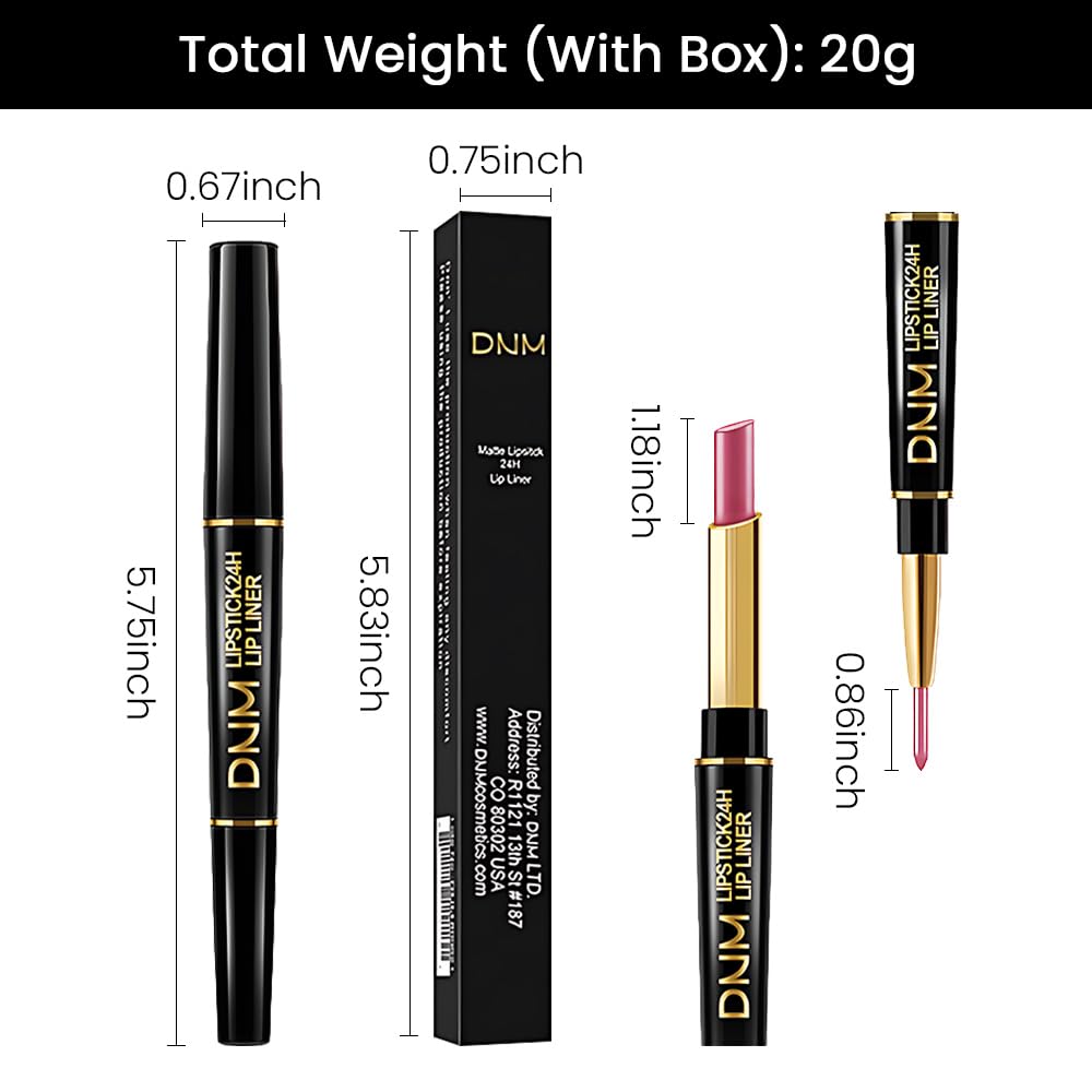 Kaely 2-in-1 Light Pink Pale-Pink Metallic Shine Shimmer Lip Liner & Lipstick Combo Set Kit for Women, Lightweight Hydrating Formula High Impact Full Coverage Lipstick and Lip Liner Makeup Gloss 16