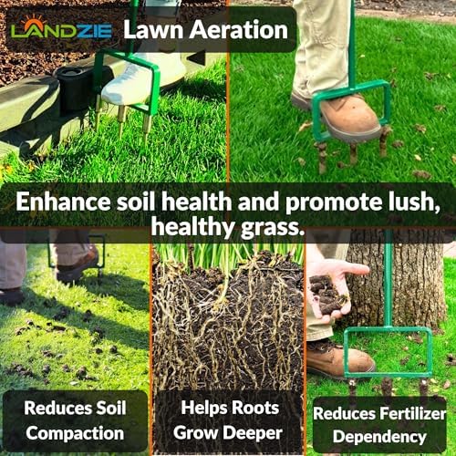 Landzie - Lawn Aerator Tool 42" Set, Hollow & Spike Tines - Image 2
