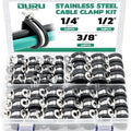 OURU 72PCS Cable Clamps Assortment Kit,Rubber Coated, 1/4"-1/2" 3 Sizes by OURU