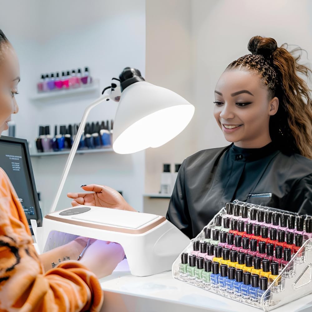 5-Tier Makeup Organizer with Adjustable Drawers, Acrylic Nail Polish & Cosmetic Storage for Bathroom Vanity - Easy to Clean, Space-Saving Design (5 layers)