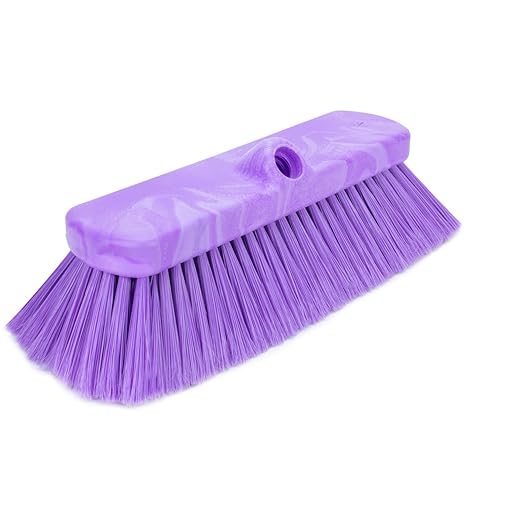 SPARTA 41278EC68 Flo-Thru Plastic Wall Scrub Brush, Equipment Brush With Soft Nylex Bristles For Industrial Kitchens, Hospitals, Commercial Cleaning, 4 Inches, Purple