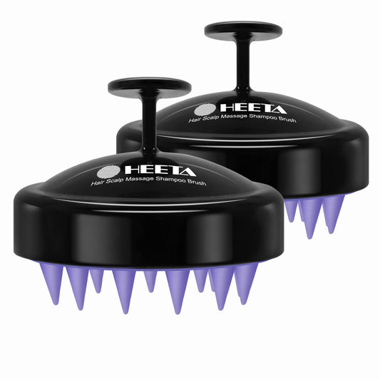 HEETA Scalp Massager Hair Growth 2-Pack, Soft Silicone Scalp Scrubber Shampoo Brush for Exfoliation Dandruff Removal Head Massage Stress Relax, Wet & Dry Use for Women Men Thick Thin Curly Hair Care