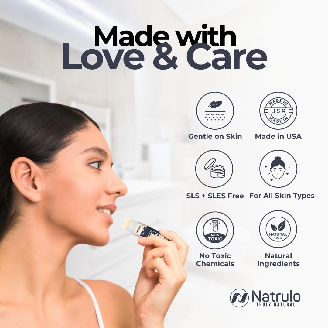 Beef Tallow Lip Balm – Natural Tallow Beeswax Chapstick – Hydrating Moisturizer Grass Fed Bison Tallow Balm Lip Care – Soothes Chapped Dry Lips, Sensitive Skin – Long Lasting Vitamin Rich USA-Made 3Pk