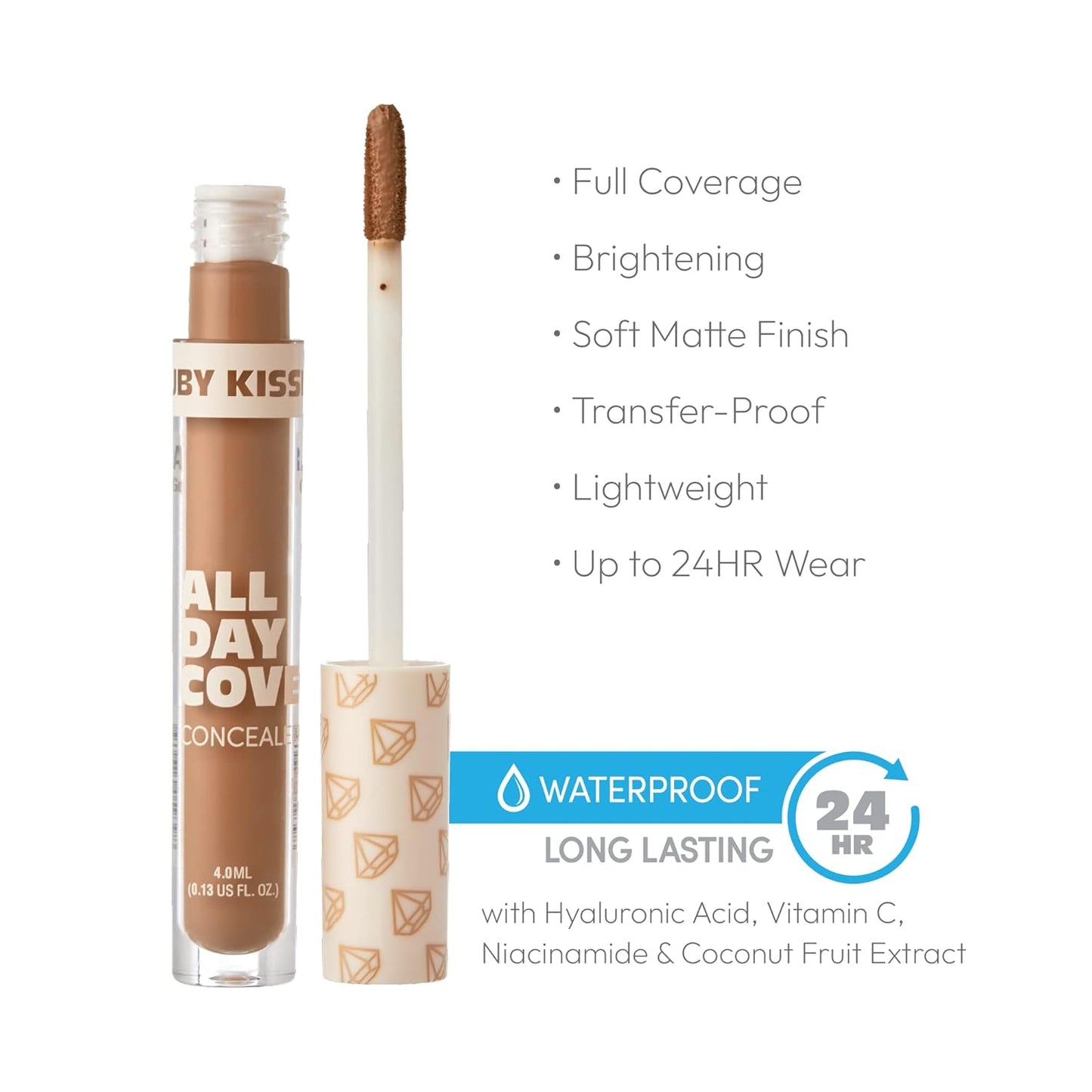 Ruby Kisses All Day Concealer Lightweight Full Coverage Multi-Use Concealer 0.13 Fl Oz (Toffee)