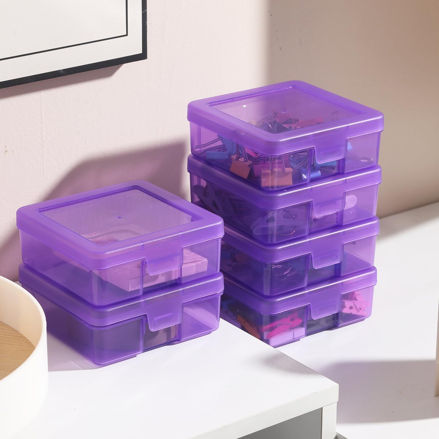 18 Pack Small Plastic Storage Containers Clear Arts & Crafts Storage Boxes & Organizers Stackable Small Containers With Lids For Organizin (Set 6)