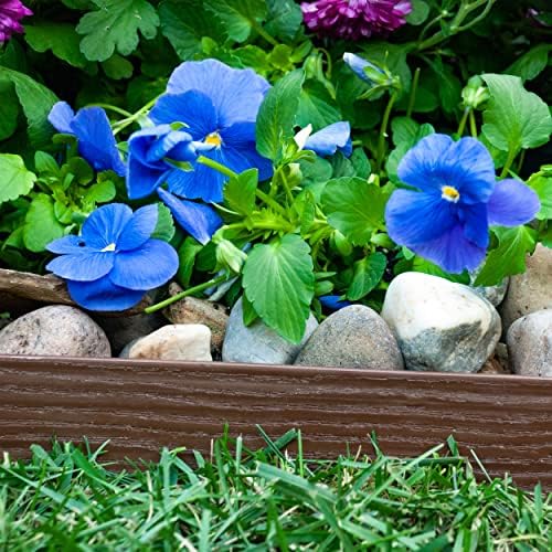 EasyFlex Tall Wall No-Dig Landscape Edging with Anchoring Spikes, 2.5 in. Tall Straight Top Plastic Garden Border with Woodgrain Texture, 40 Foot Kit, Brown (3220BRE-40C) - Image 3