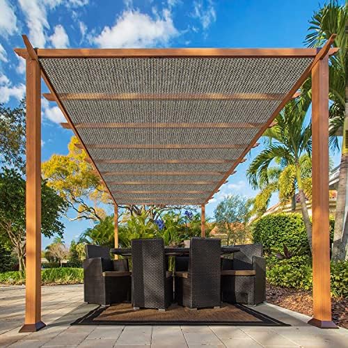Ifenceview 3' x 23' Brown Shade Cloth Fabric Mesh Net for Window Balcony Deck Patio Yard Pergola Gazebo Garden Bed - Image 7
