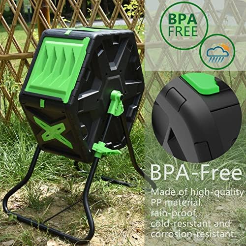 SQUEEZE master Light Weight Tumbling Compost Bin-Single Chamber Compost Tumbler 18.5 Gallon/70L - Image 5