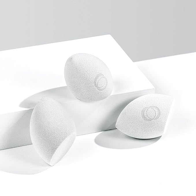 OFIR Contoured Blender Makeup Sponge | Precision Design Blends Creams Seamlessly | Blender Beauty | Velvety Soft Texture For Sensitive Skin | Latex-free Glacier Blue