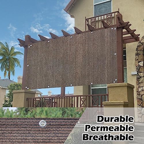 Alion Home Sun Shade Panel Privacy Screen with Grommets on 4 Sides for Outdoor, Patio, Awning, Window Cover, Pergola (10' x 4', Mocha Brown) - Image 2