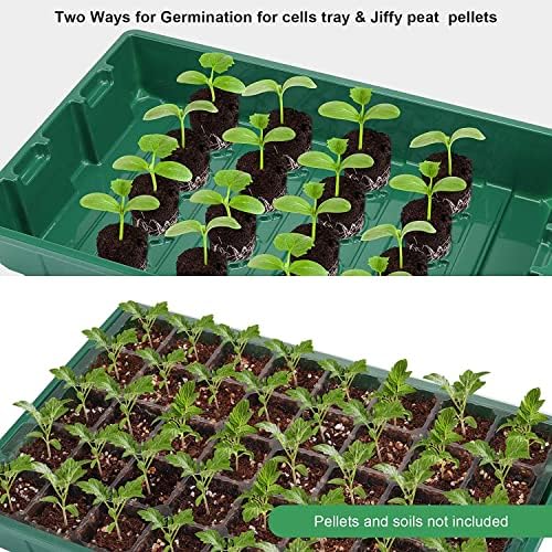 MIXC 5 Pack Seed Starter Tray, 200Cell Mini Propagator Greenhouse Grow Kit - Image 2