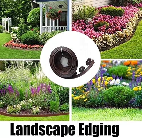 Garden Edging，20ft Landscape Edging with 20 Spikes for Lawn 2 Inch Tall (Brown, 20FT) - Image 6