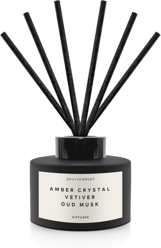 Environment Inspired by Designer Perfume BR540 Reed Diffuser, 200ml Luxury Scented Aromatherapy (Amber Crystal | Vetiver | Oud Musk) Reed Diffusers for Home, Diffusing Oil, Home Fragrance Products
