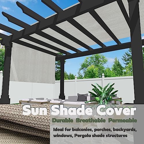 Alion Home Sun Shade Panel Privacy Screen with Grommets on 4 Sides for Outdoor, Patio, Awning, Window Cover, Pergola (8' x 12', Smoke) - Image 4