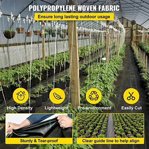 Happybuy 3FTx300FT Weed Barrier Landscape Fabric Heavy Duty 3.2OZ, Woven Weed Blocker Gardening Mat, Garden Weed Control Fabric, Geotextile Drainage Fabric, Driveway Fabric Landscaping Ground Cover - Image 3