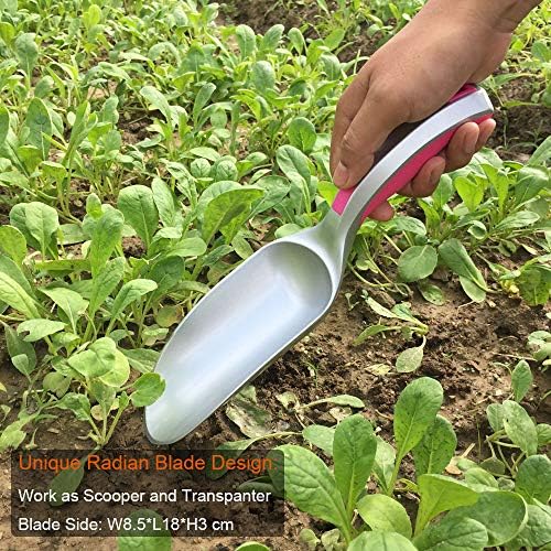 Garden Tool Set, 3PC Bend Proof Gardening Tool Kits (Soil Scooper, Garden Trowel, Cultivator Hand Rake), One-Piece Aluminum, Garden Gift Pink - Image 3