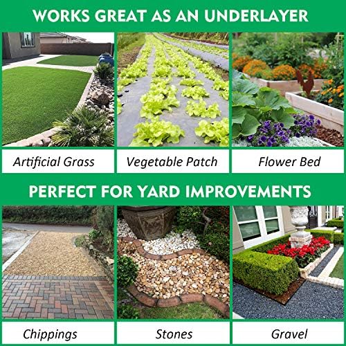 Premium 5oz Pro Weed Barrier Landscape Fabric Ground Cover Heavy Duty Commercial Anti-Weed Gardening Mat, 6ft x 300ft, Black - Image 6