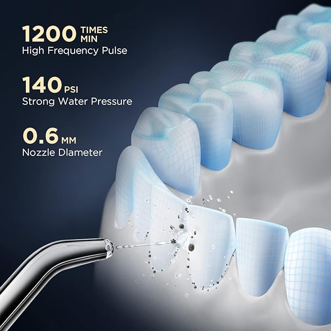 Water Flosser [ Mini Cordless Portable ] Oral Irrigator Water Teeth Cleaner Pick, Telescopic Water Tank, 3 Modes & IPX7 Waterproof, Home & Travel Water Floss for Teeth, Braces Bridges Care (Black)