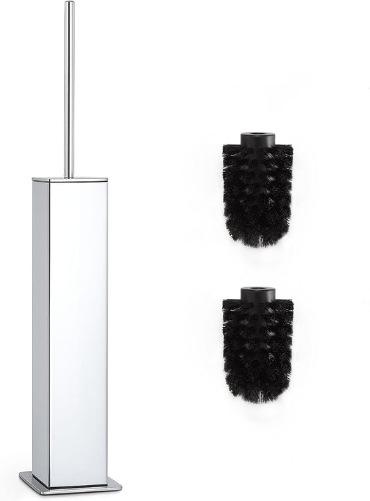 Chrome Toilet Brush and Holder,Toilet Bowl Brush with Extra Long Handle