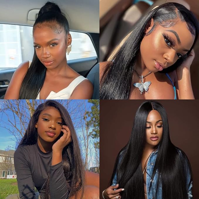 Straight Bundles with Closure Human Hair 10 12 14+10 Brazilian Human Hair Bundles with Closure Straight 100% Unprocessed Virgin Weave Hair Bundles with Lace Closure