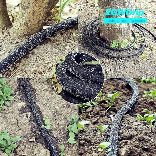 150FT 1/2" Water-Saving Soaker Hose with Solid Brass Connectors, Drip Irrigation Kit for Lawn & Landscaping with Metal Ground Stake & Accessory Kit - Image 6
