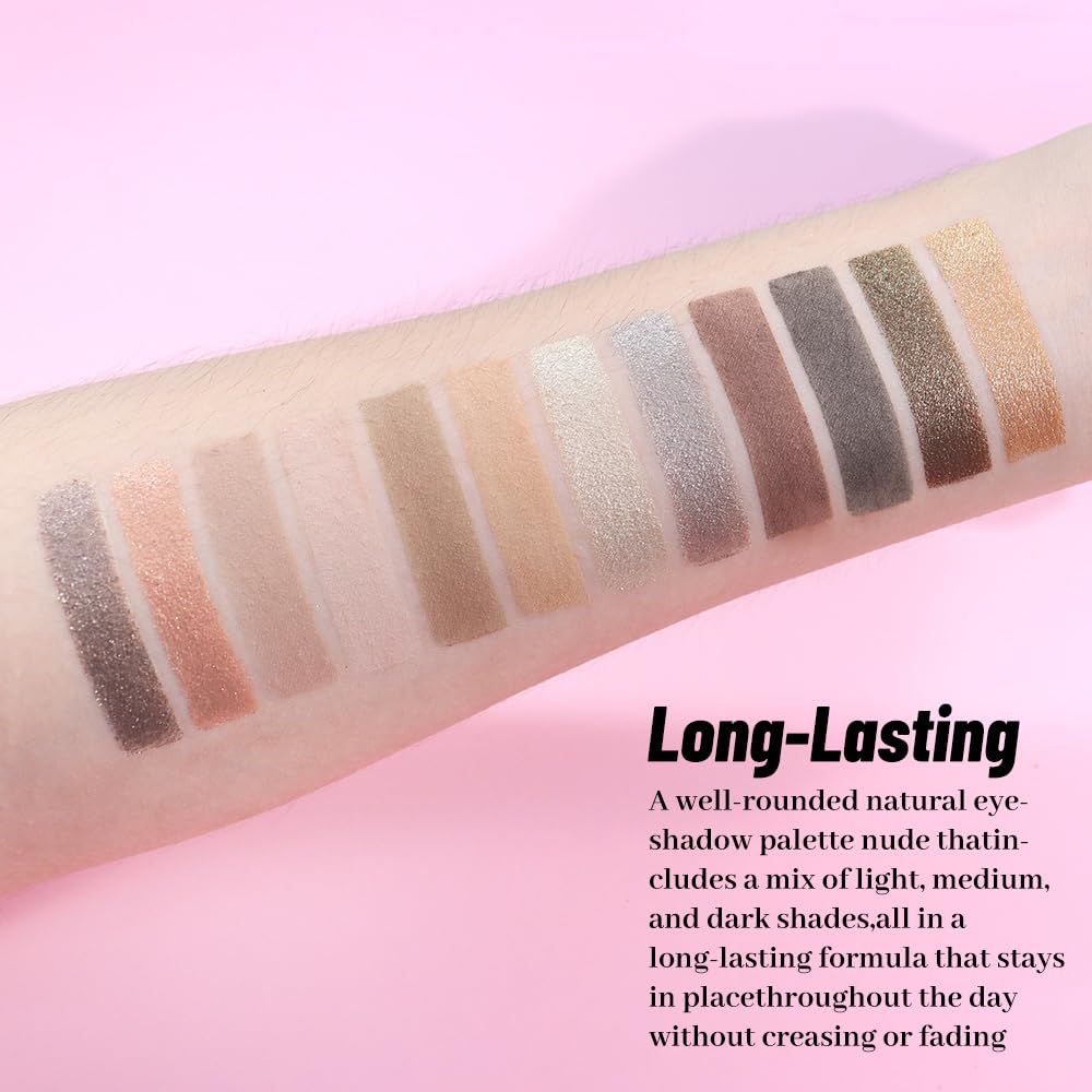 SUAKE Neutral Smokey Eye Shadow Palette,Nude Silver Gray Black Cream Eyeshadow Palette,Make Up Pallets for Women, Highly Pigmented Long Lasting Naturing-Looking