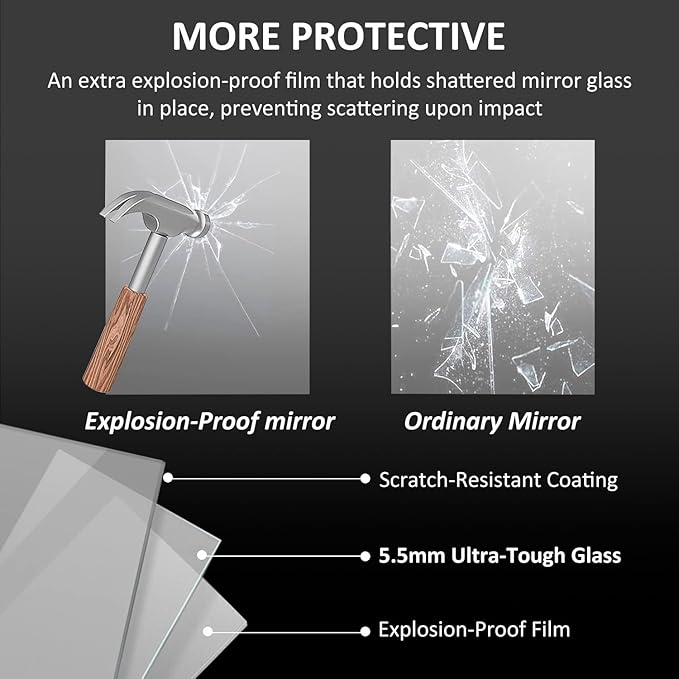 LED Bathroom Mirror 36"x28", 3 Colors Frontlit, Stepless Dimmable, Anti-Fog, Memory, Wall Mounted Vanity Mirror with Lights, Eco Copper-Free, Perfect for Bathroom & Bedroom