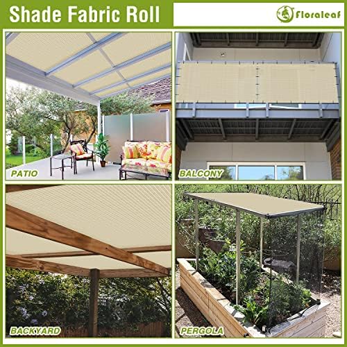 08' × 15' Sun Shade Cloth Outdoor 95% UV Block Sunblock Shade Cover Fabric Roll Privacy Screen Fence for Pergola, Carport, Patio, Deck, Awning, Garden, Yard, Balcony, Backyard, Beige - Image 5