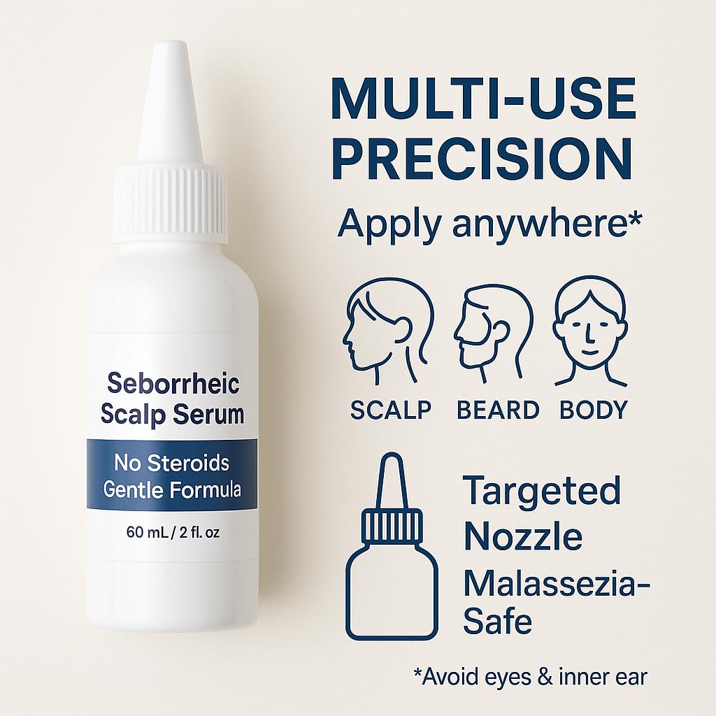 Seborrheic Scalp Serum 8X FAST ACTING - Soothing Redness Dermatitis - Fast-Acting Ointment for Scalp Face Chest and Body for Men and Women 1 Pack