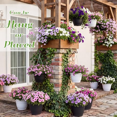 10 Pack Plastic Hanging Planter Bulk 10 Inch Hanging Baskets - Image 4