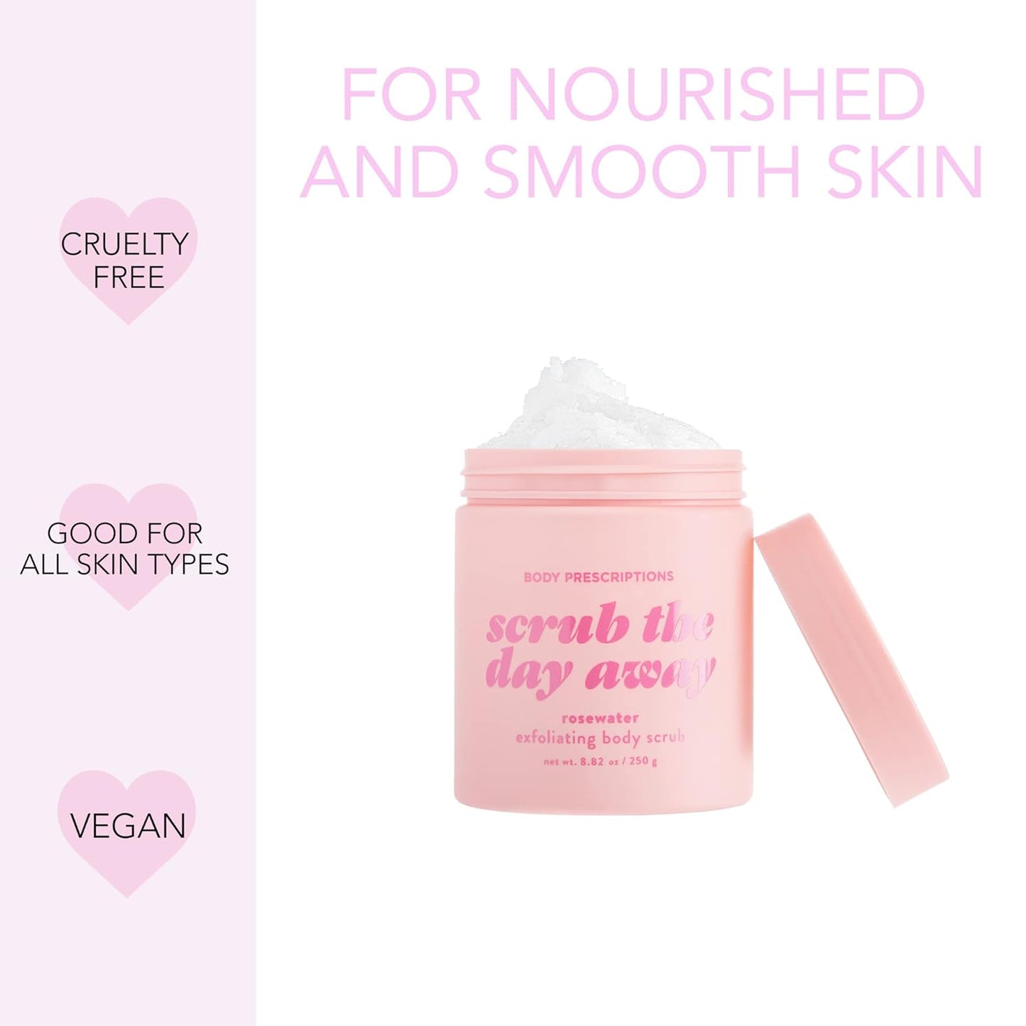 Body Prescriptions Exfoliating Body Scrub – Body Cleanser for Nourished, Ultra-Smooth Skin, Lavender, Rosewater, Eucalyptus & Mint