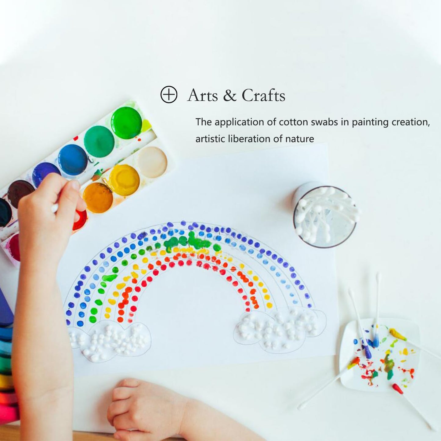 Cotton Swabs with Paper Sticks 1000ct, Double Round Cotton Buds for Beauty& Personal Care