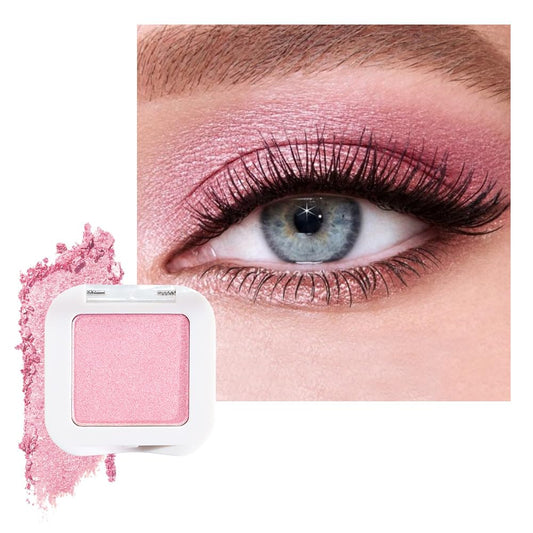 Shimmer Singe Eye Shadow Palette Makeup, Pink Sparkle Shimmer Monochrome Eyeshadow For Old Women, Mini Pressed Pigmented Waterproof Sombras Para Ojos, Vegan, Talc, Paraben & Cruelty Free, 11
