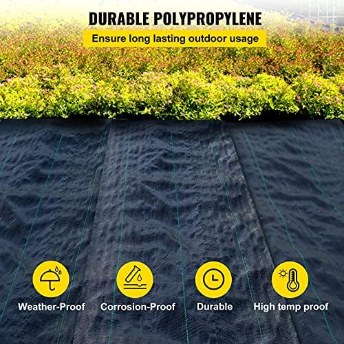 Happybuy 3FTx50FT 5OZ Garden Weed Barrier Landscape Fabric Heavy Duty, Weed Control Fabric for Garden, Weed Blocker Fabric, Geotextile Fabric Under Gravel, Driveway Fabric, Weed Mat Cloth Ground Cover - Image 3