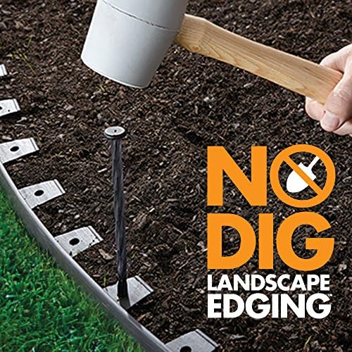 EasyFlex No-Dig Landscape Edging with BONUS Anchoring Spikes, 1.5 in. Tall Straight Top Plastic Garden Border, 100 Foot Kit, Black - Image 3