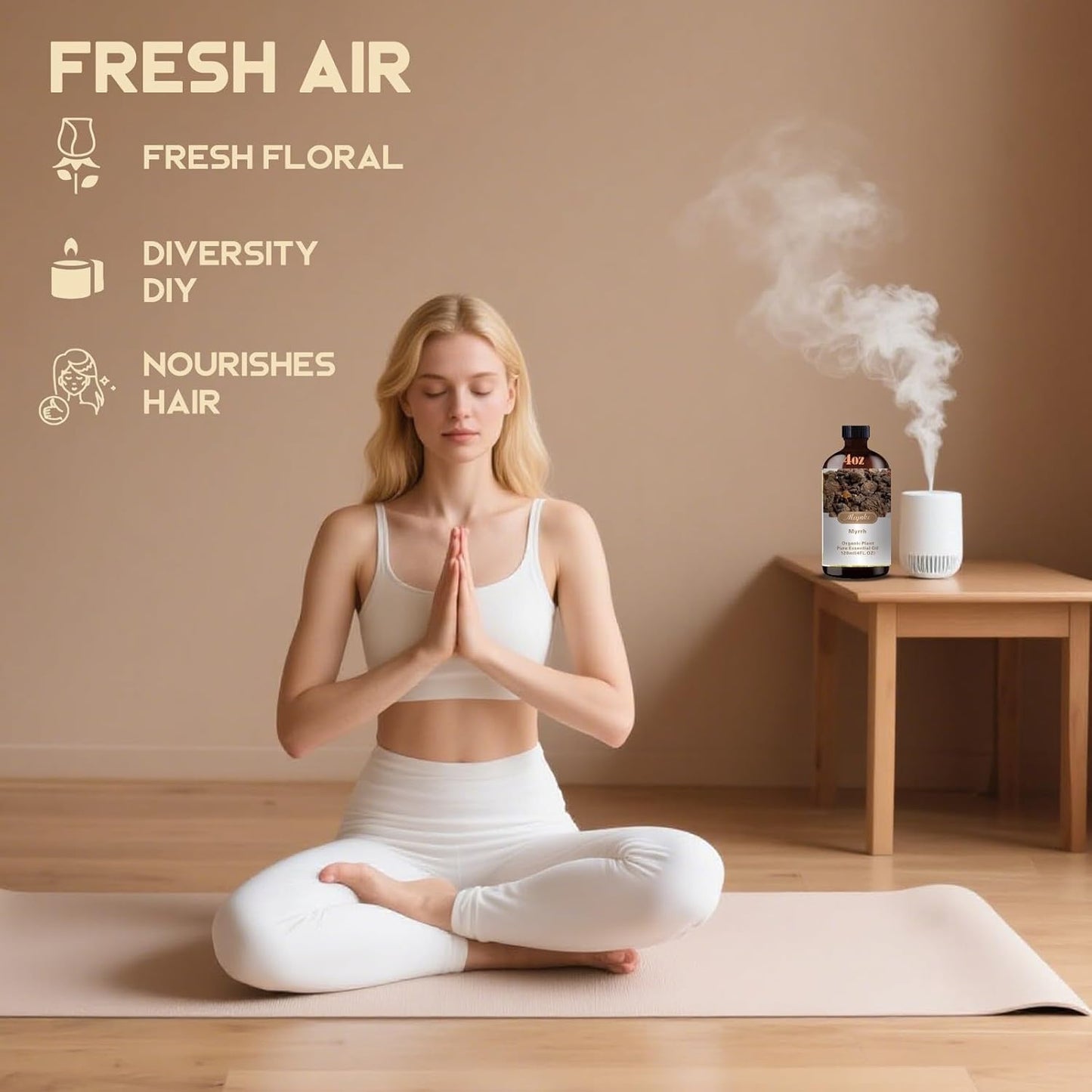 Myrrh Fragrance Oil-Myrrh Essential Oil 4.33oz (130ml)-100% Pure Natural Scent for Diffusers, Candles, Soap Making & Aromatherapy-Relaxing Home & Gift Essential Oil for Bath, Massage