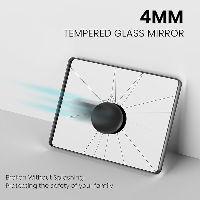 White Bathroom Mirror 50x30 Inch, White Metal Framed Bathroom Mirror for Wall, Rounded Rectangle Matte Bathroom Vanity Mirror, Tempered Glass, Anti-Rust, Horizontal/Vertical