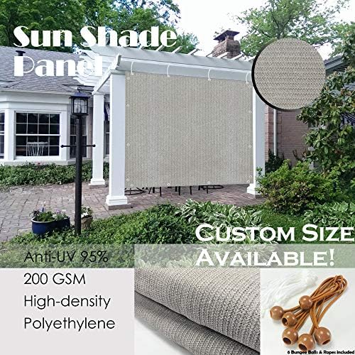 Alion Home Sun Shade Panel Privacy Screen with Grommets on 4 Sides for Outdoor, Patio, Awning, Window Cover, Pergola (14' x 5', Smoke) - Image 2