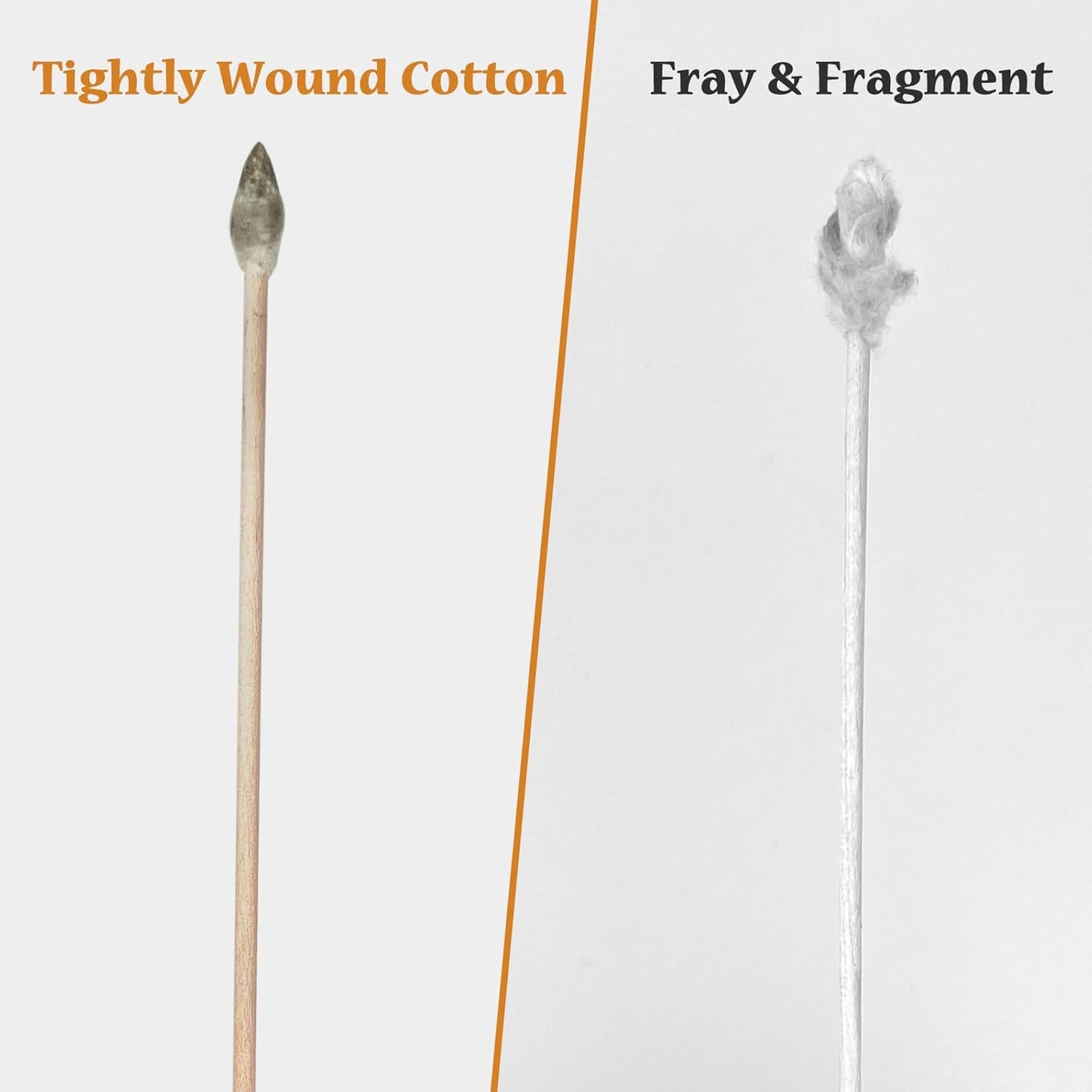 600/500/400 PCS Gun Cleaning Swabs - 6" Lint-Free Long Cotton Swabs Bamboo Handle, Precision Firearm Maintenance Kit Electronics Instruments, Professional Supplies with Reusable Storage Case