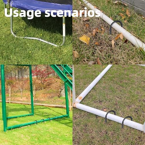 18 Pcs 12-Inch Garden Ground Stakes Galvanized Steel J Shape Hook Staple - Image 6