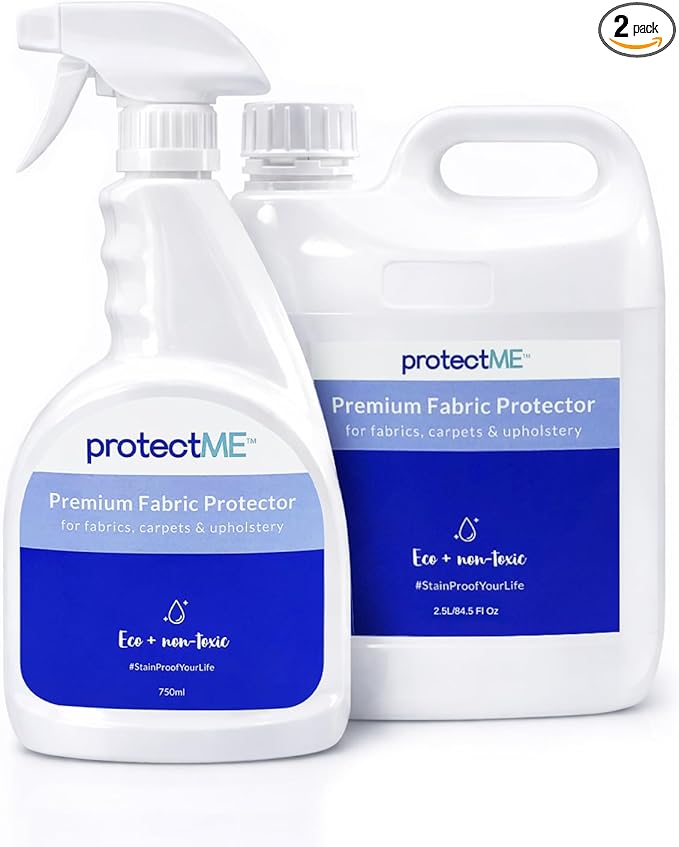 Fabric Protector Spray Bundle - 25.4 oz + 84.5 oz - Non Toxic, Odorless Upholstery & Fabric Stain Guard for Couch, Carpet, Shoes, Sofa, Furniture - Water-Based & Long-Lasting Protection